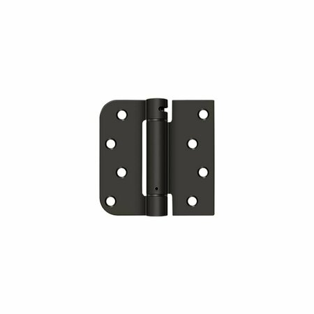 DELTANA Left Hand 4 x 4 5/8 Radius by Square Spring Hinge; Oil Rubbed Bronze Finish DSH4SR510B-LH